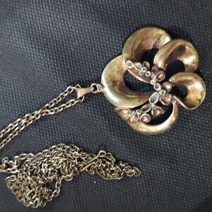 Hannu Ikonen Vintage Finnish Bronze Reindeer Moss brooch Nordic Neckace